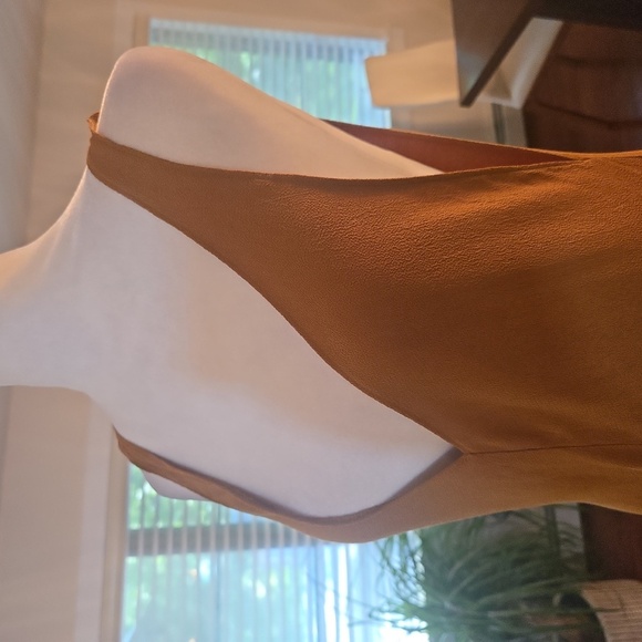 NWT REFORMATION Taurus Dress Sleeveless V Neck Plunge Tassled Toffee XS - Picture 5 of 9